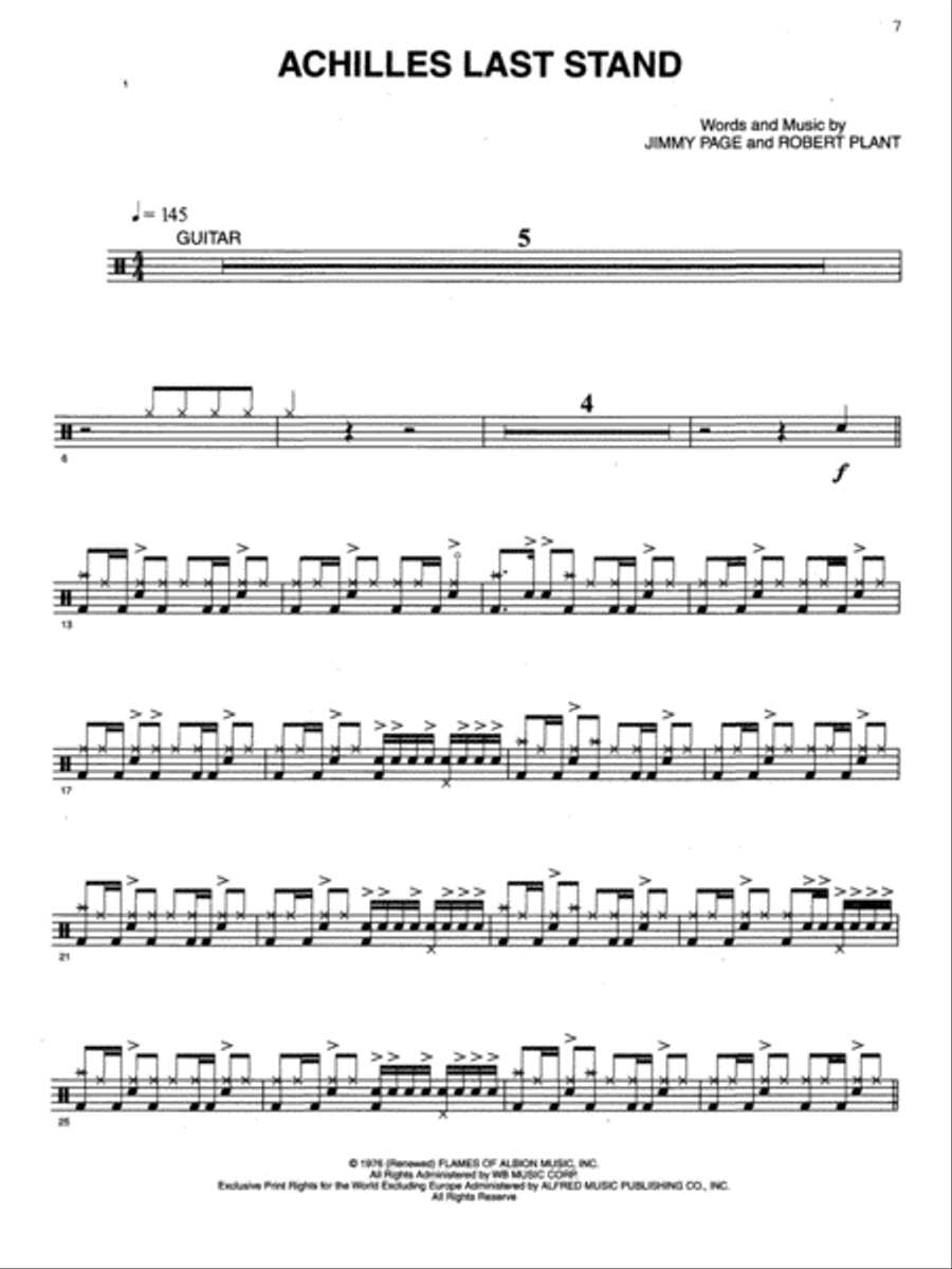 Led Zeppelin -- Presence Platinum Drums Drum Set scores gallery preview page 3