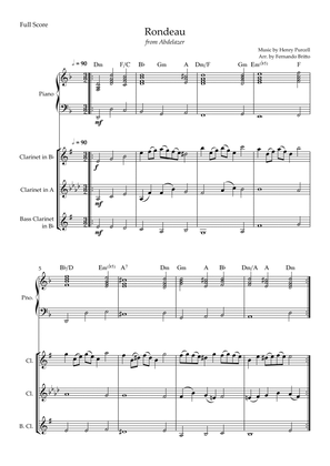 Rondeau (from Abdelazer) for Clarinet Trio and Piano Accompaniment with Chords