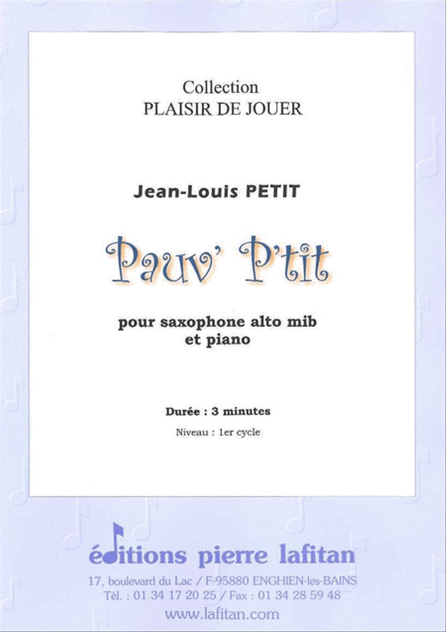 Pauv' P'Tit Pauv' P'Tit Alto Saxophone scores gallery preview page 1