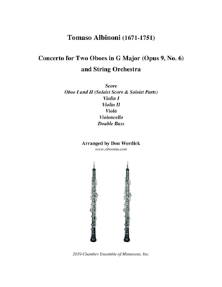 Concerto for Two Oboes in G Major, Op. 9 No. 6 and String Orchestra