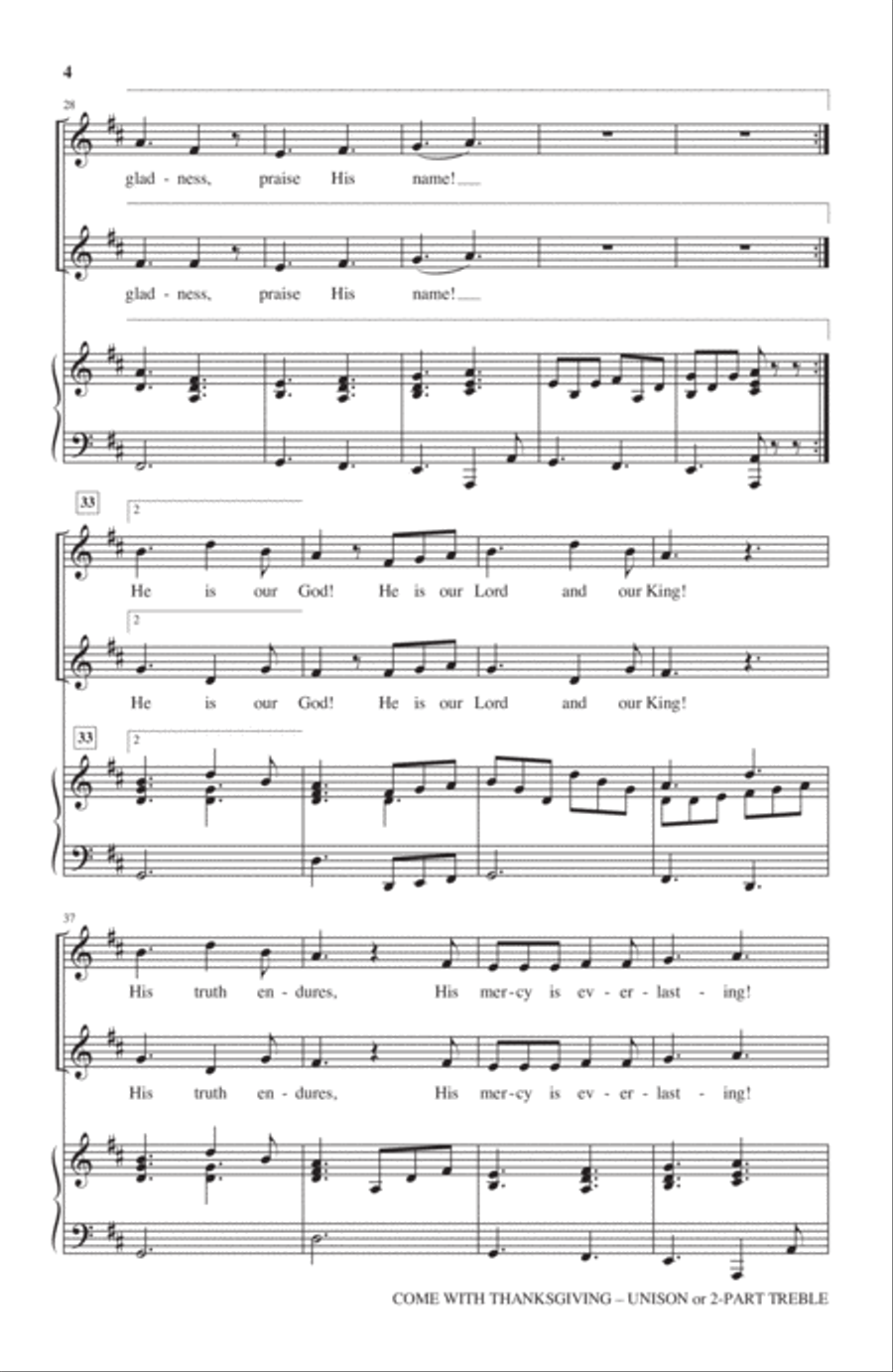 Come With Thanksgiving Come With Thanksgiving Unison Choir scores gallery preview page 3