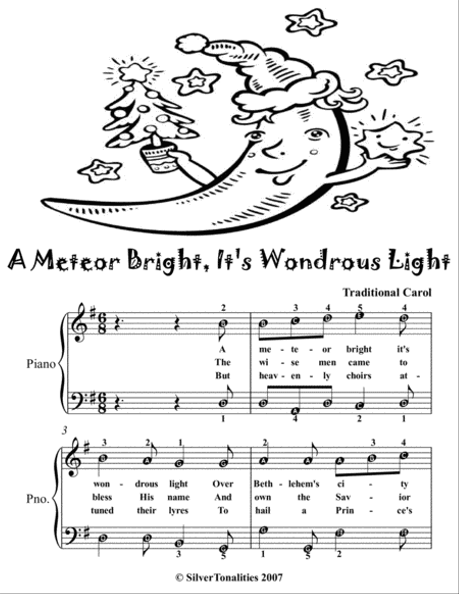 A Meteor Bright Its Wondrous Light Easy Piano Sheet Music 2nd Edition Easy Piano scores gallery preview page 2