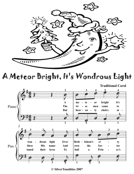 A Meteor Bright Its Wondrous Light Easy Piano Sheet Music 2nd Edition
