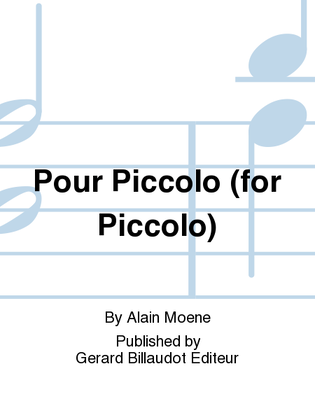 Book cover for Pour Piccolo