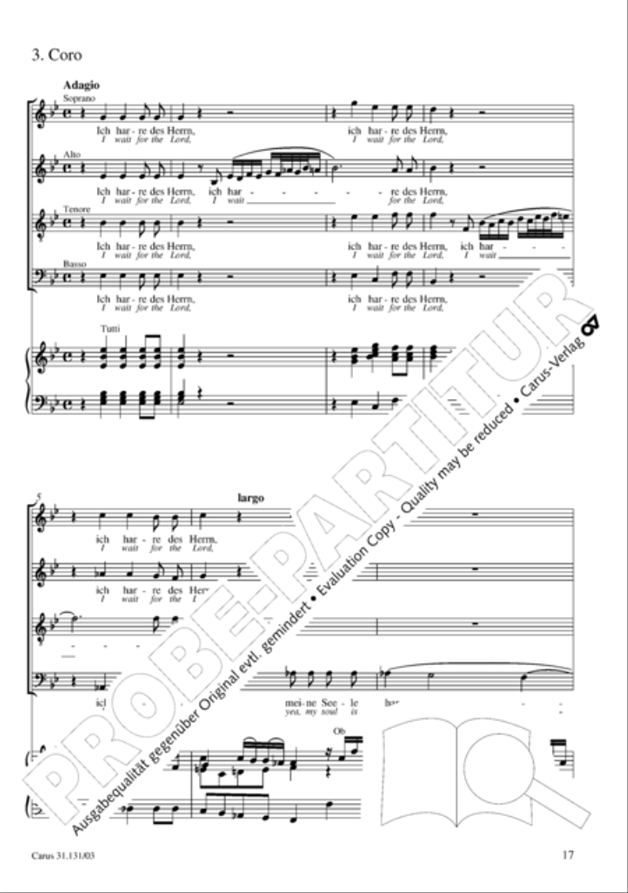 Form the deep, Lord, cried I, Lord, to Thee (Aus der Tiefe rufe ich, Herr, zu dir) 4-Part scores gallery preview page 18