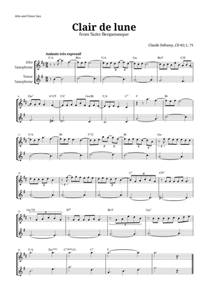 Clair de Lune by Debussy for Alto and Tenor Sax
