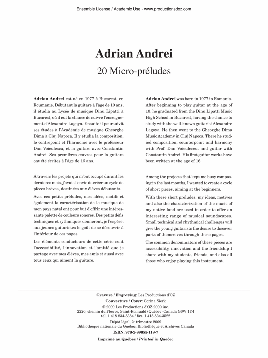 20 Micro-préludes Classical Guitar scores gallery preview page 1