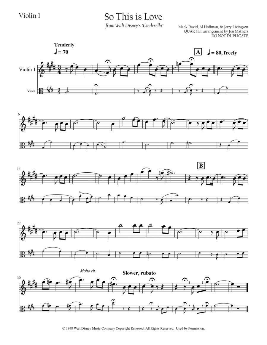 So This Is Love String Quartet scores gallery preview page 1