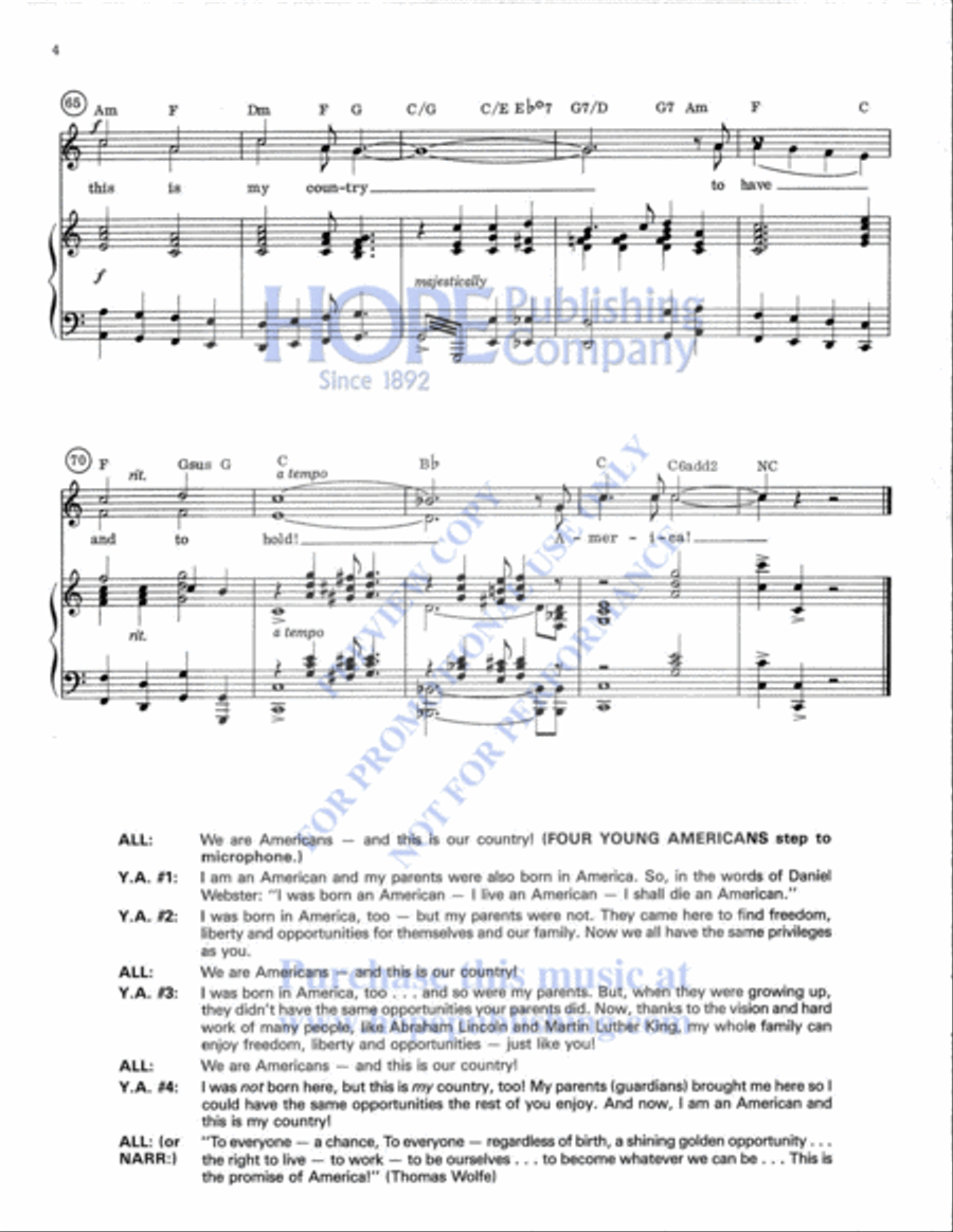 My Country My Country Unison Choir scores gallery preview page 5