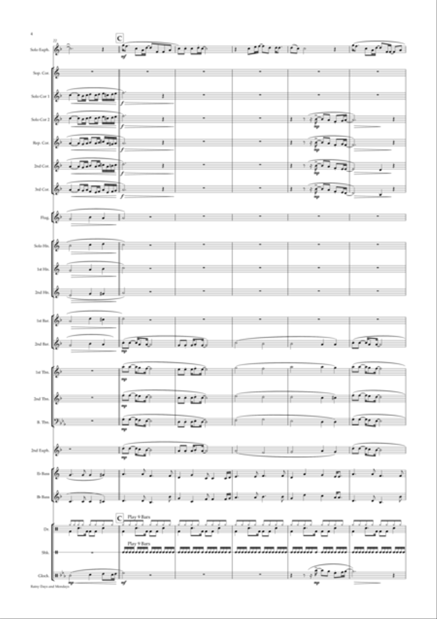 Rainy Days And Mondays Brass Band scores gallery preview page 4