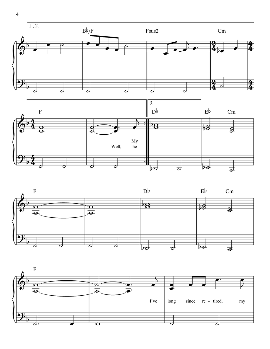 Cat's In The Cradle Easy Piano scores gallery preview page 4