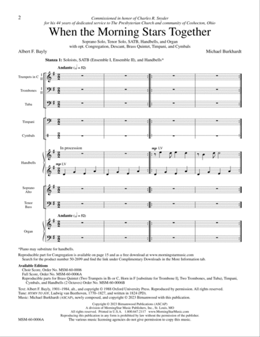 When the Morning Stars Together Choir scores gallery preview page 4