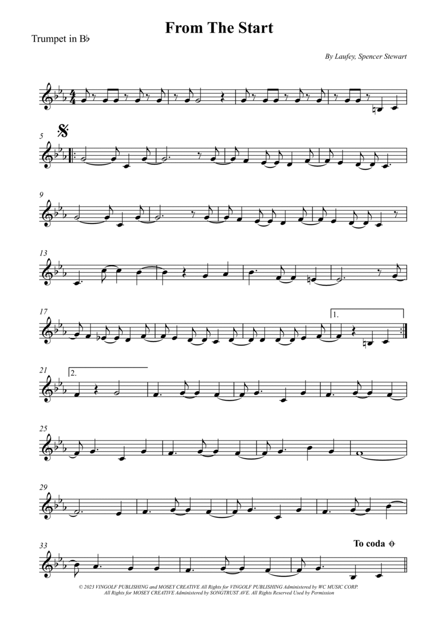 From The Start B-Flat Trumpet scores gallery preview page 1