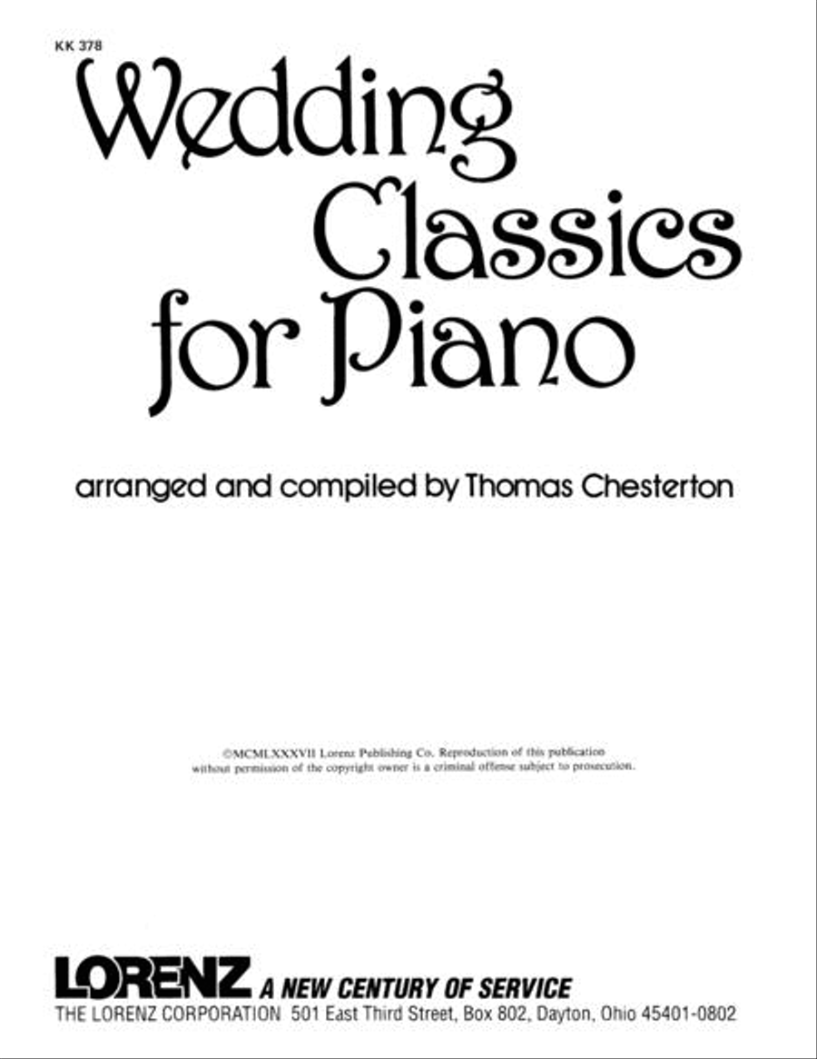 Wedding Classics for Piano