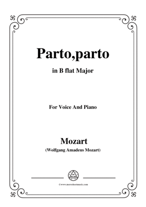 Book cover for Mozart-Parto,parto,from 'La Clemenza di Tito',in B flat Major,for Voice and Piano