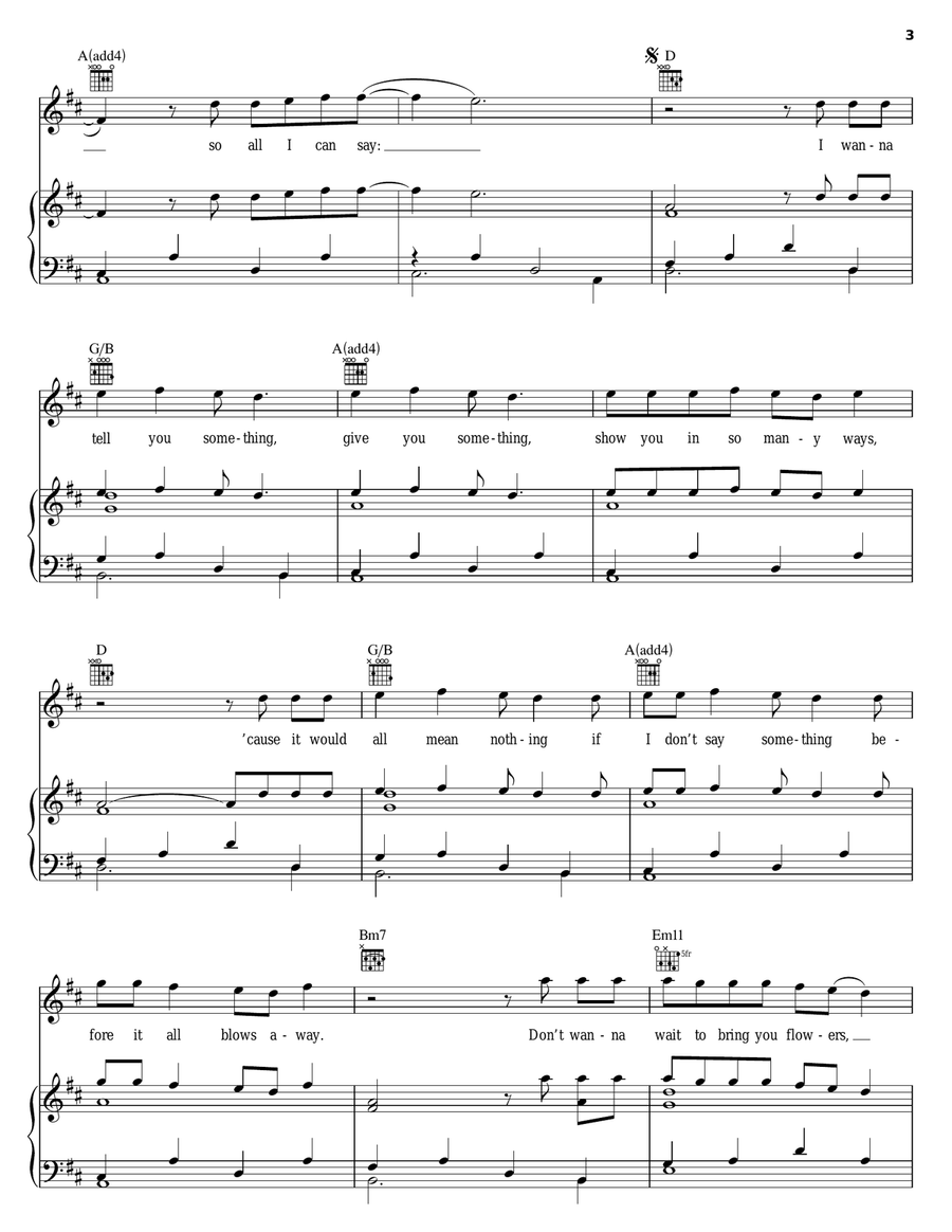 Tell You Something (Nana's Reprise) Piano, Vocal, Guitar scores gallery preview page 3
