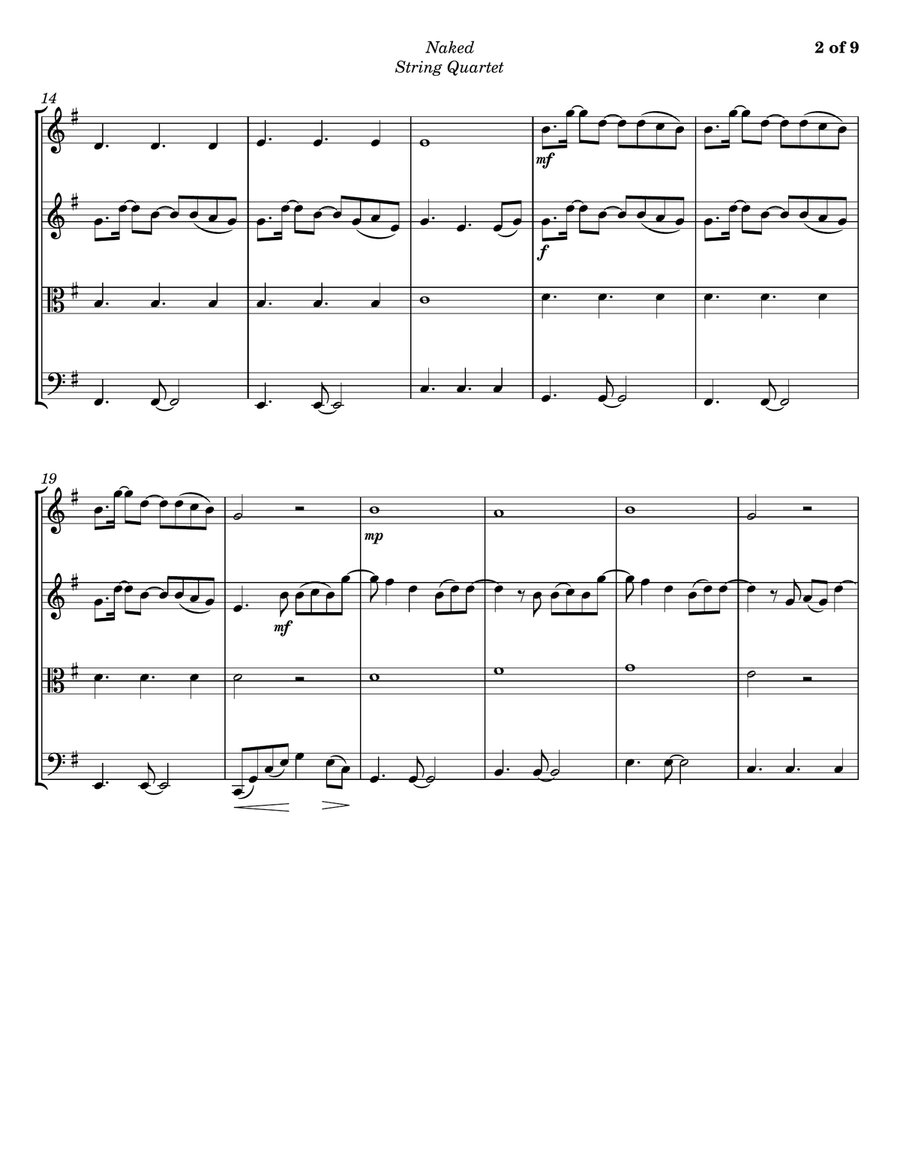Naked Naked String Quartet scores gallery preview page 2