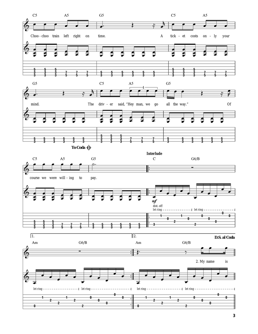 My Name Is Jonas Acoustic Guitar scores gallery preview page 3