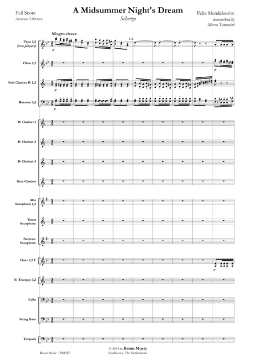 A Midsummer Night's Dream Concert Band scores gallery preview page 2
