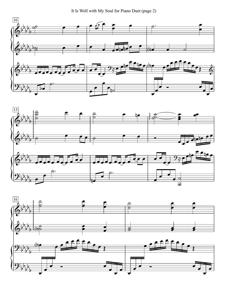 It Is Well with My Soul for Piano Duet 1 Piano, 4-Hands scores gallery preview page 2