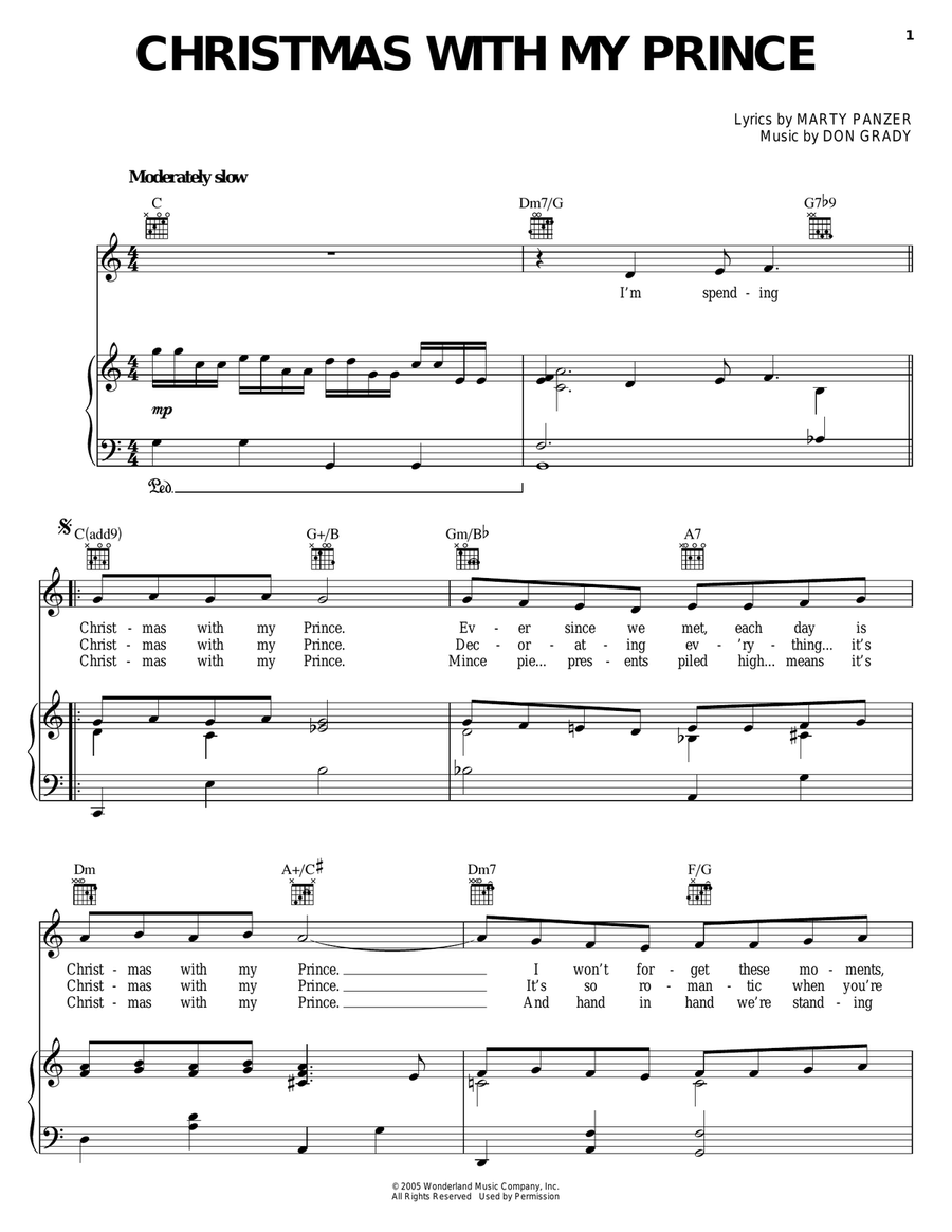 Christmas With My Prince Piano, Vocal, Guitar scores gallery preview page 1