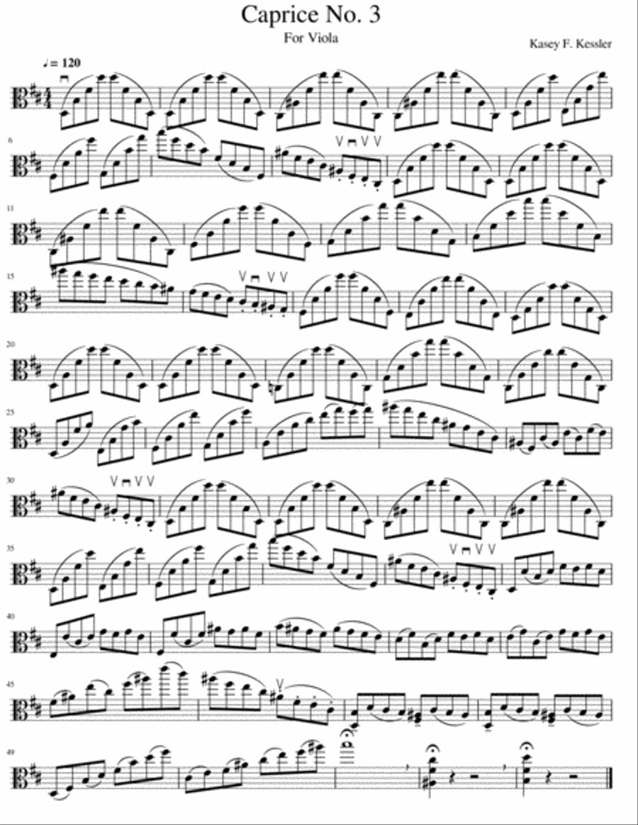 Caprice No. 3 Viola Solo scores gallery preview page 1