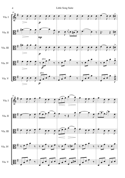 Litte Song Suite for Five Violas - Score