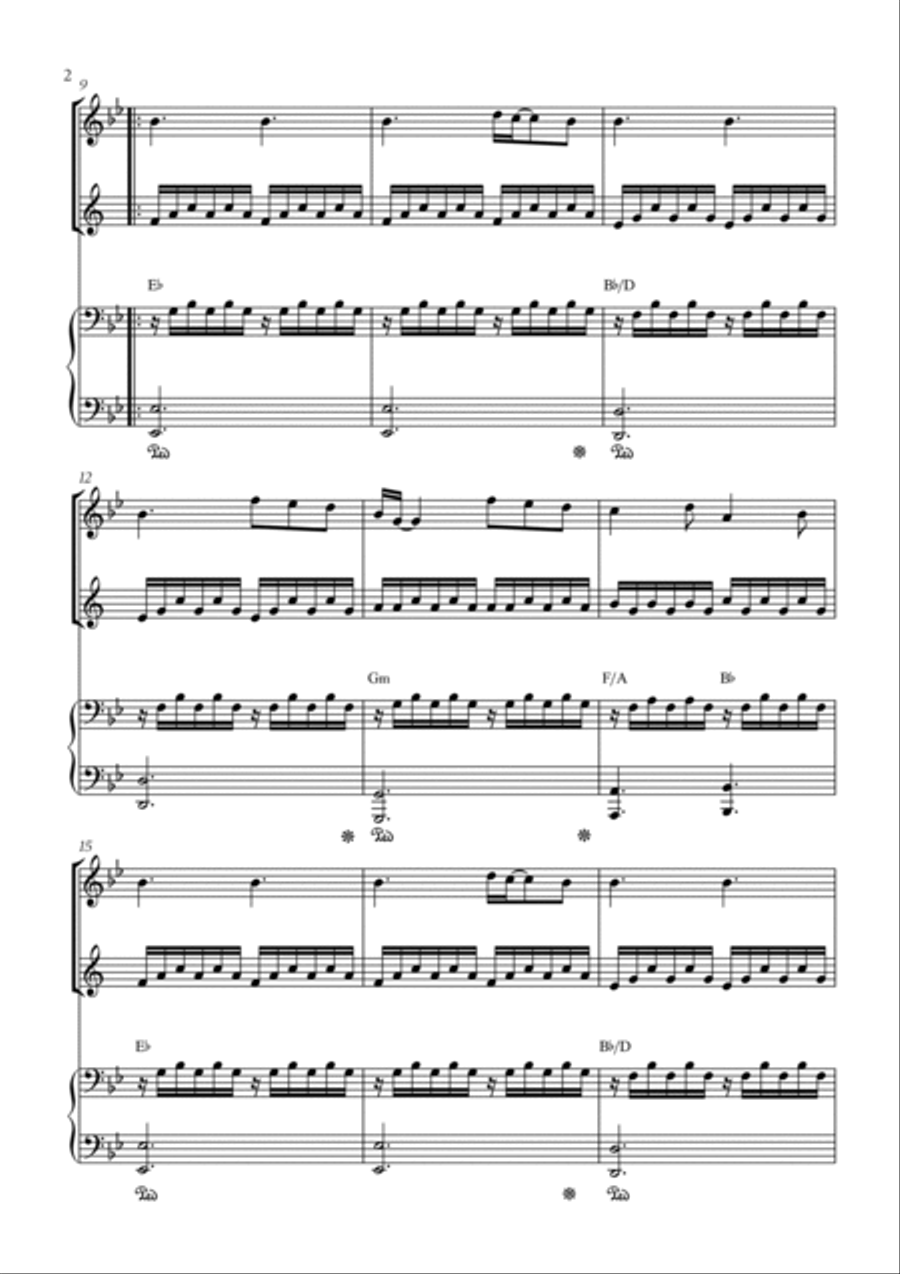 A Thousand Years Trumpet Duet scores gallery preview page 2