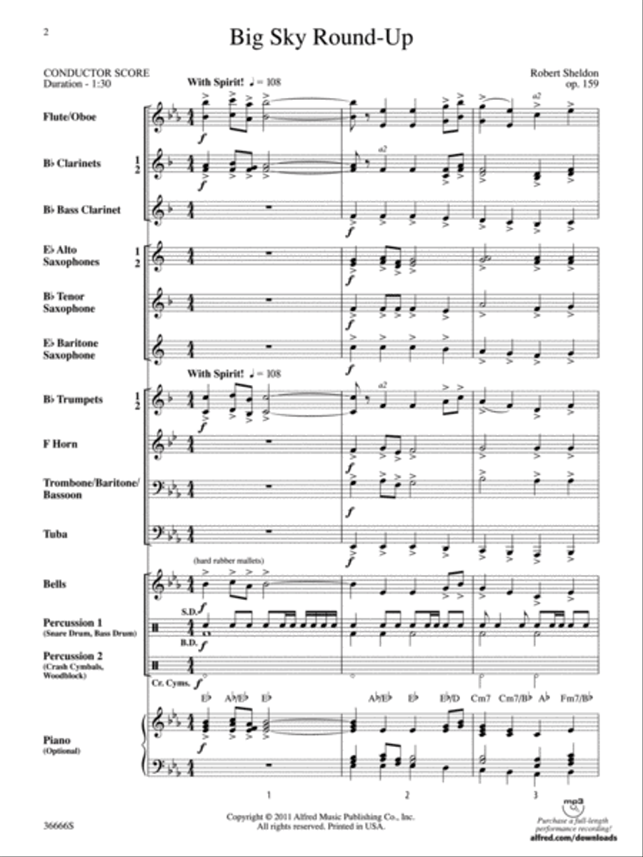 Big Sky Round-Up Concert Band scores gallery preview page 2
