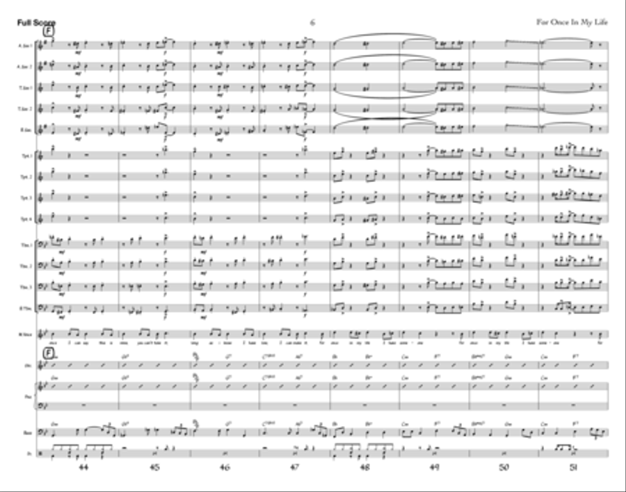 For Once In My Life Jazz Ensemble scores gallery preview page 6
