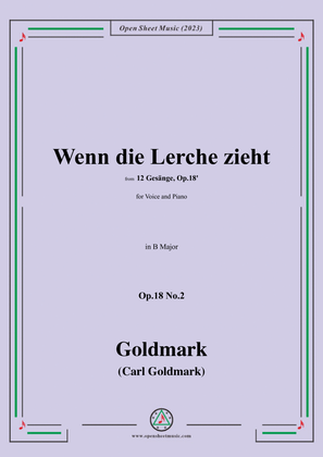 C. Goldmark-Wenn die Lerche zieht(Ade,ade,der Sommer zieht),Op.18 No.2,in B Major