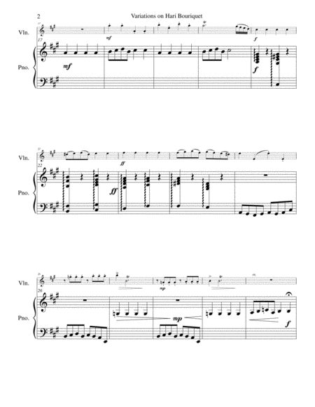 Variations on Hari Bouriquet for violin and piano image number null