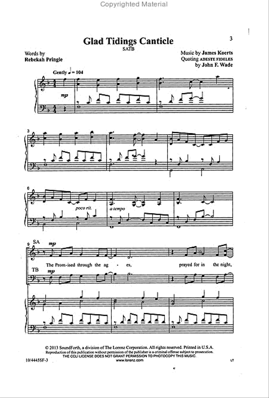 Glad Tidings Canticle Glad Tidings Canticle 4-Part scores gallery preview page 2
