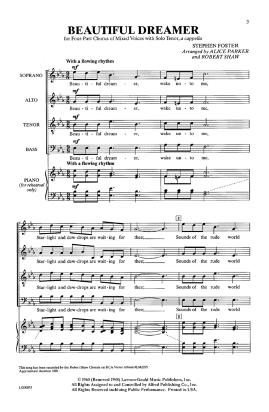 Beautiful Dreamer Beautiful Dreamer 4-Part scores gallery preview page 2