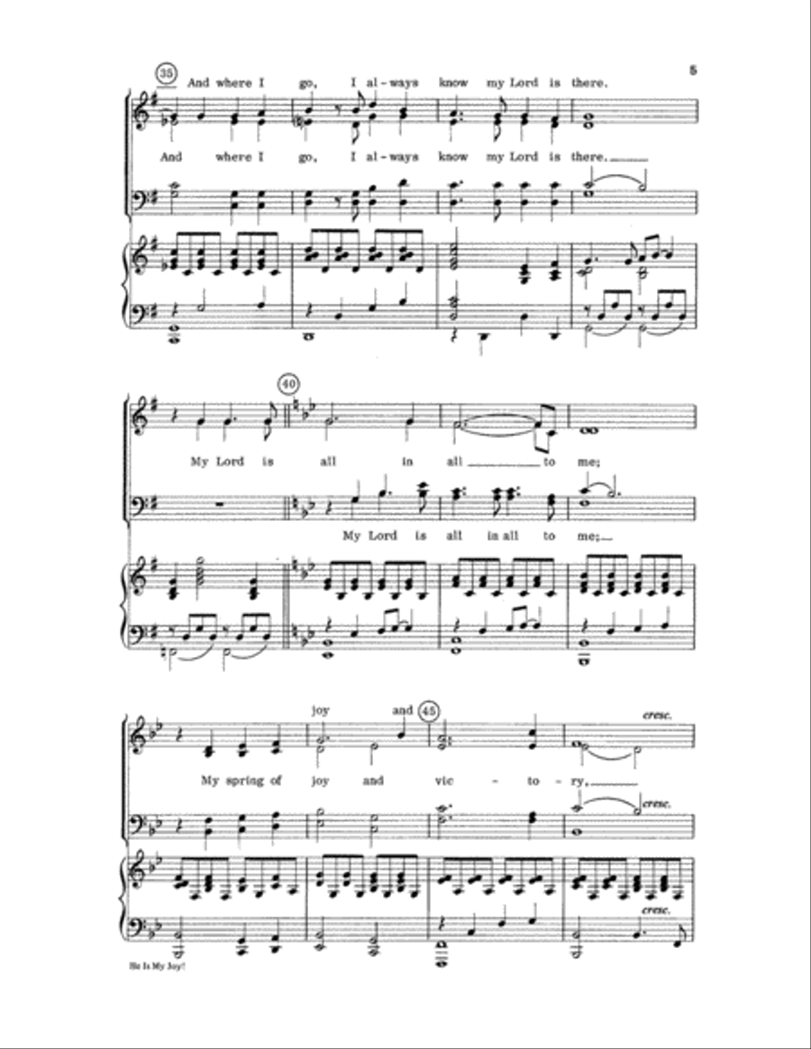 He Is My Joy! 4-Part scores gallery preview page 5