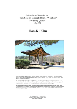 Book cover for A Korean Traditional "A Balsam" (For String Quartet)