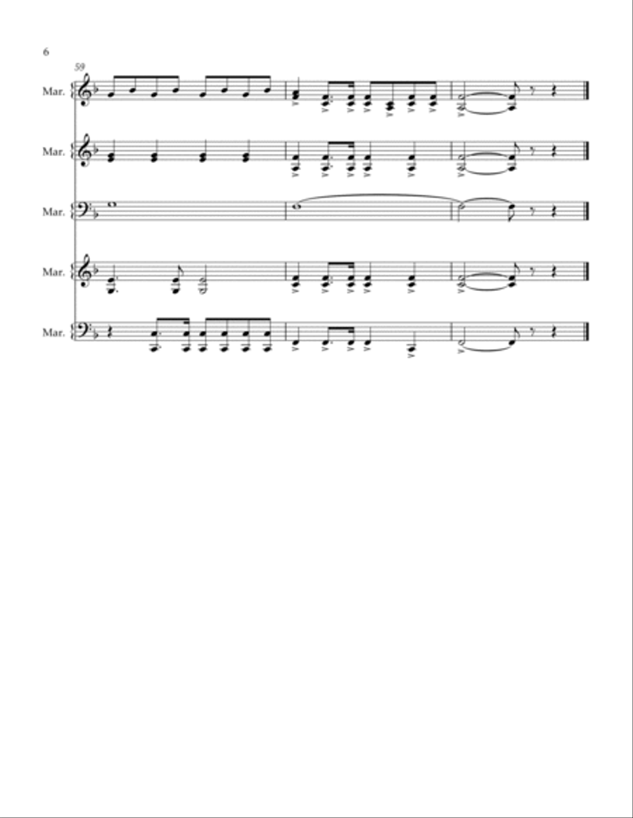 Patriotic Medley Marimba scores gallery preview page 6