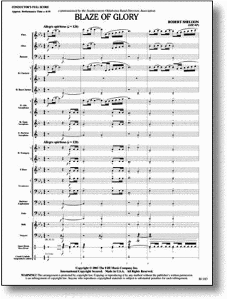Blaze of Glory Blaze of Glory Concert Band scores gallery preview page 1