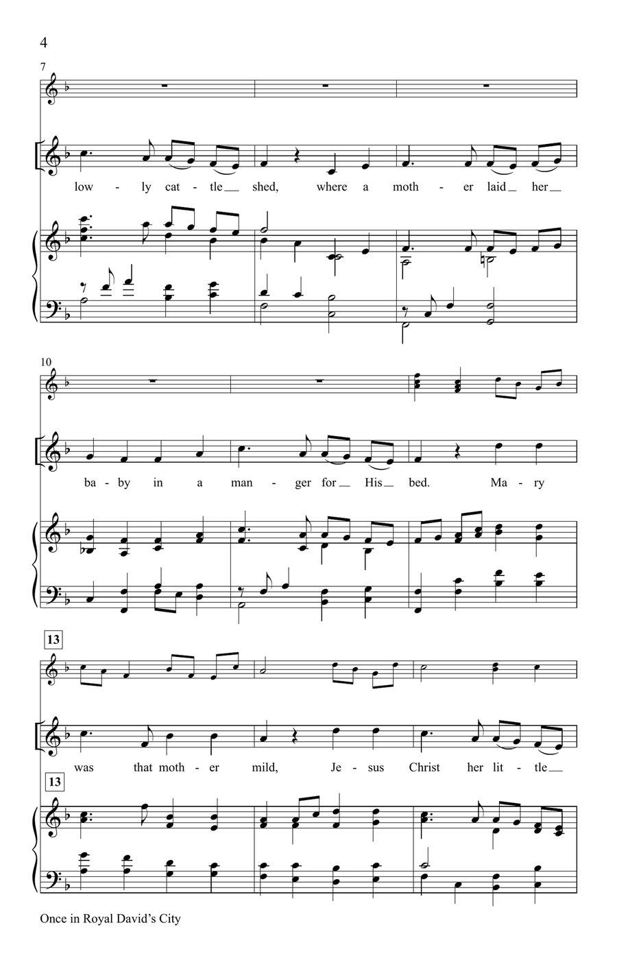 Once in Royal David's City (Digital) Unison Choir scores gallery preview page 3