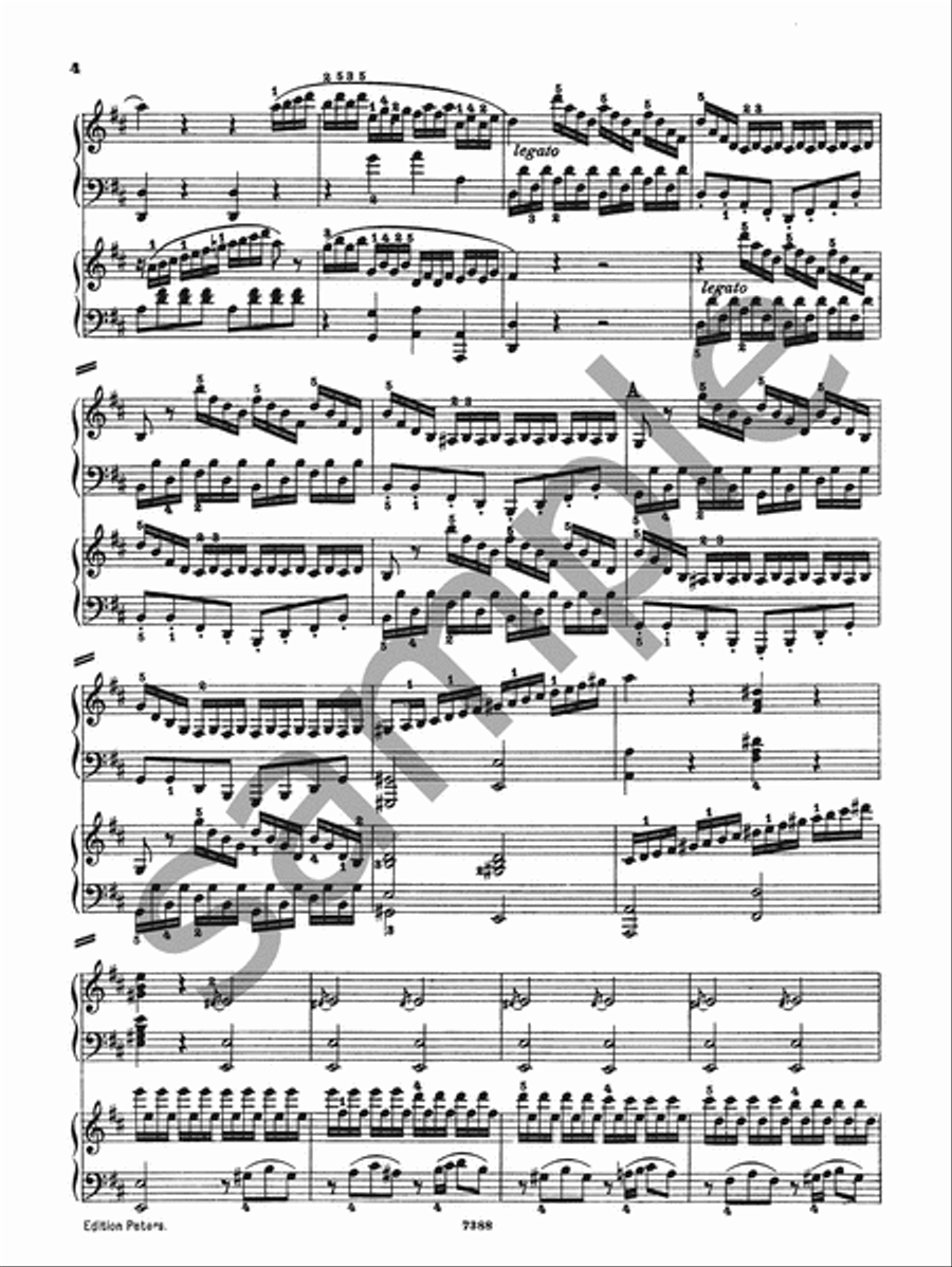 Sonata for 2 Pianos in D K448 and Fugue in C minor K426 for 2 Pianos Piano Duet scores gallery preview page 4