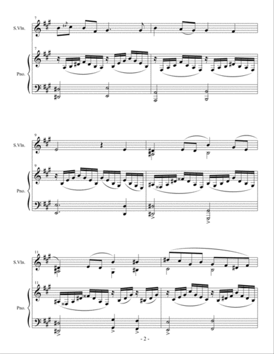 Meditation for Violin and Piano Violin scores gallery preview page 2