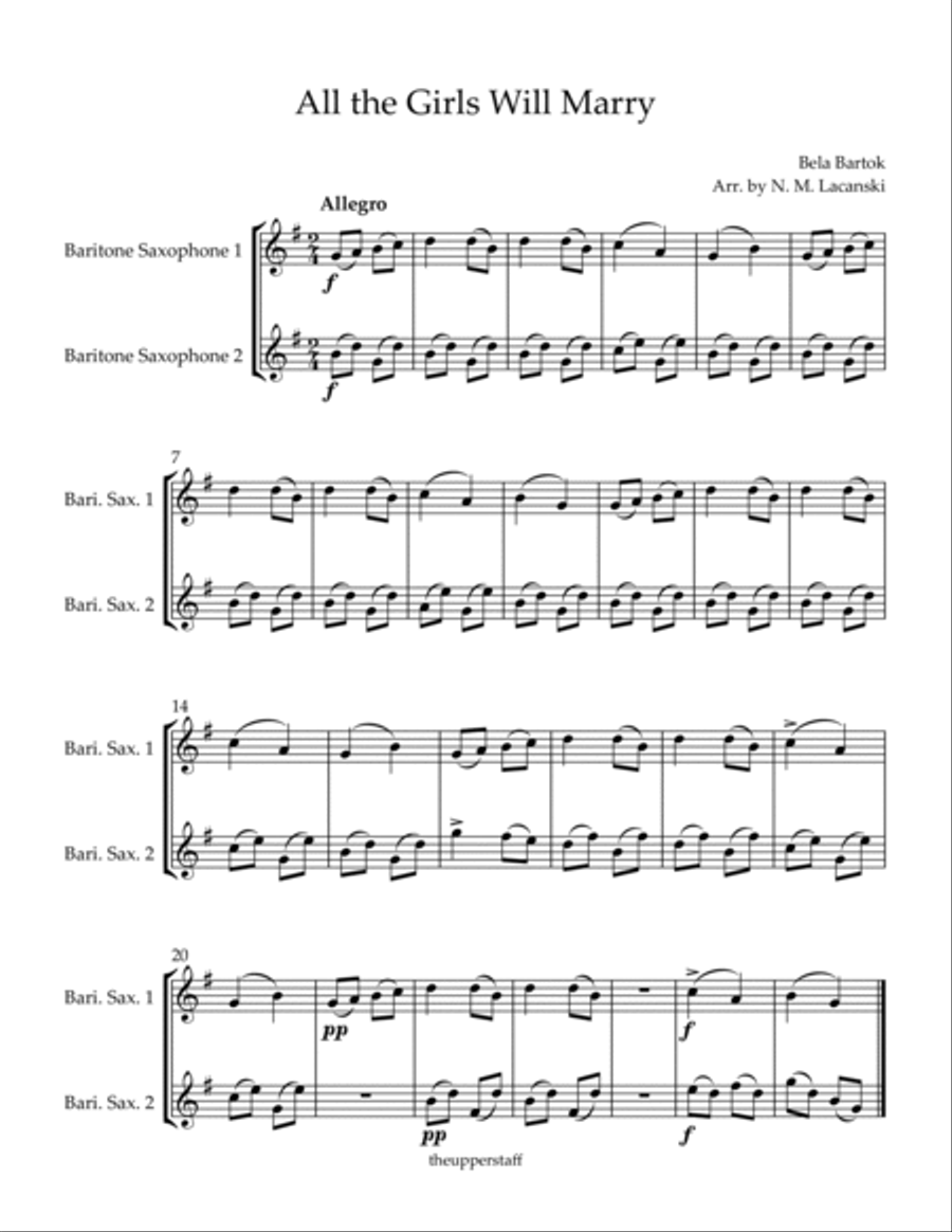 All the Girls Will Marry All the Girls Will Marry Woodwind Duet scores gallery preview page 2