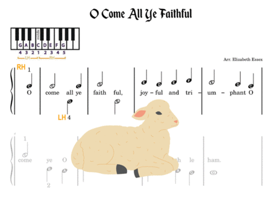 O Come All Ye Faithful - Pre-Staff Alpha Notes image number null