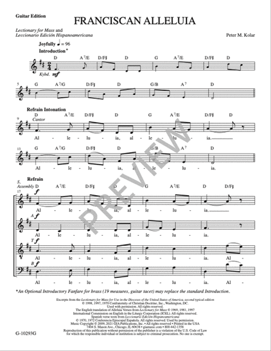 Franciscan Alleluia - Guitar edition Guitar scores gallery preview page 2