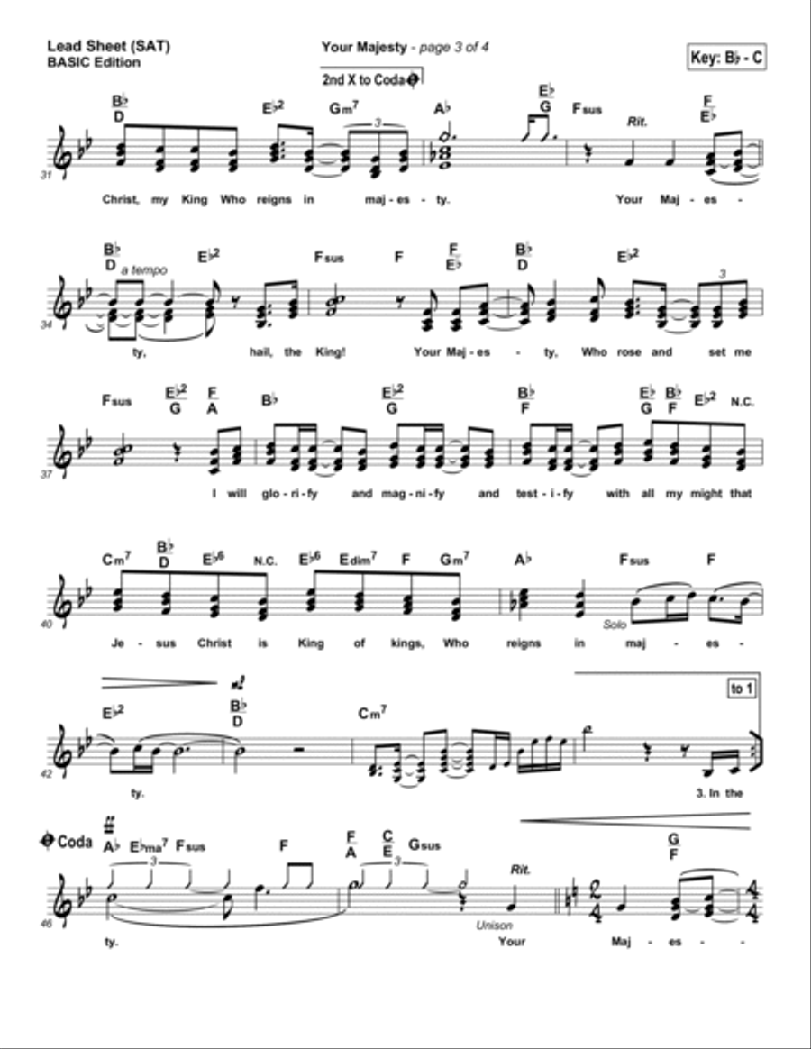 Your Majesty Your Majesty Piano scores gallery preview page 3