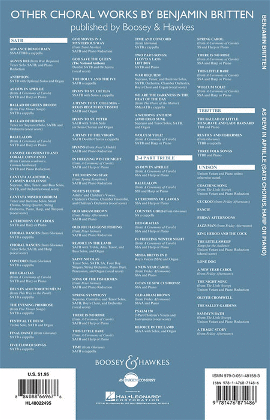 As Dew in Aprille (from A Ceremony of Carols) 4-Part scores gallery preview page 2