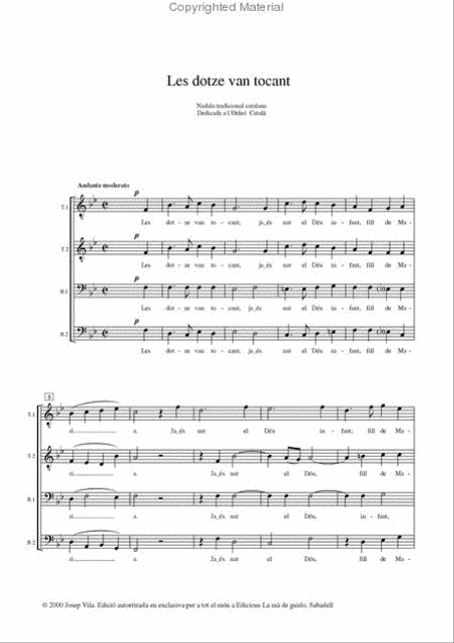 Les dotze van tocant / El dimoni escuat SSAATTBB scores gallery preview page 2