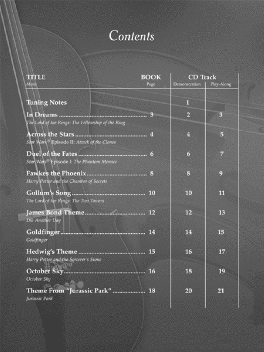 Movie Instrumental Solos for Strings - Cello (Book and CD)