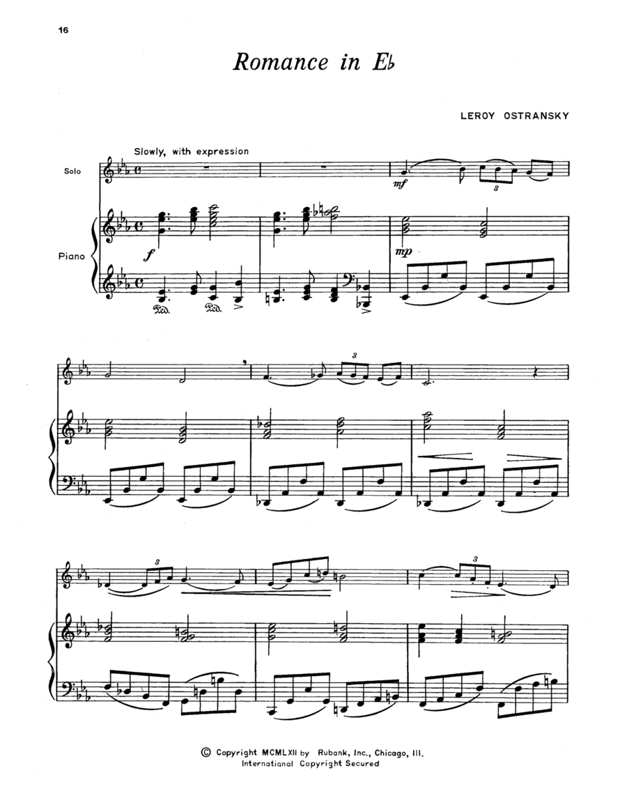 Romance In E Flat Cornet scores gallery preview page 1