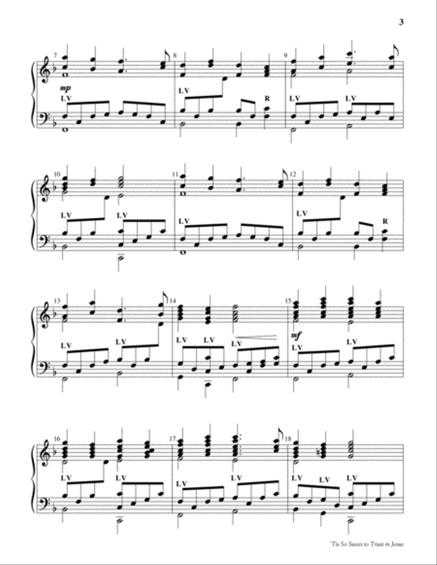 Tis So Sweet to Trust in Jesus 5-Octaves scores gallery preview page 3